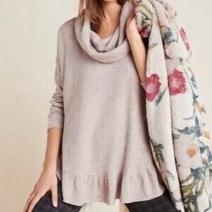 Anthropologie Maeve Women’s Addie Ruffle Hem Sweater Size Small